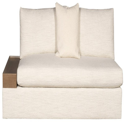 Banquette gauche avec accoudoir en bois