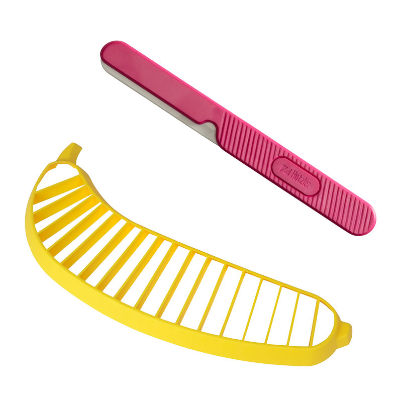 Banana Slicer & Breader Spreader Framboise, Jaune / rose