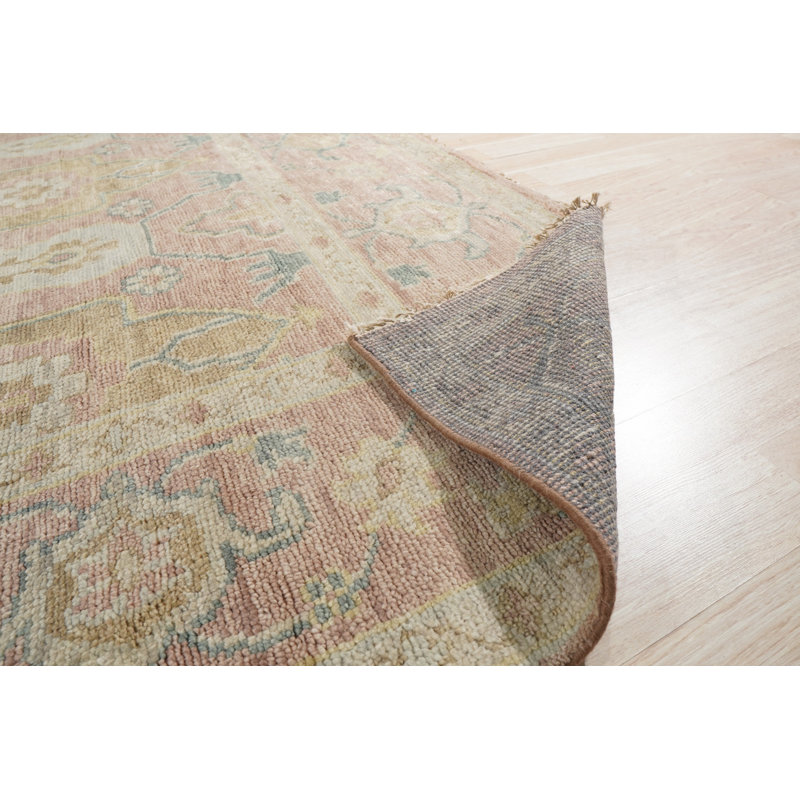Tapis oriental en laine noué à la main rose Timeless Oushak, Rectangle 8 pi x 10 pi