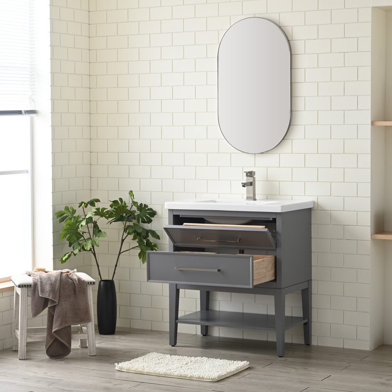 Ensemble de meuble-lavabo simple 30,13 po Brodnax, Gris