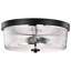 Grayson - Plafonnier encastré - Finition noir mat - Verre nervuré transparent-797591398-797591399