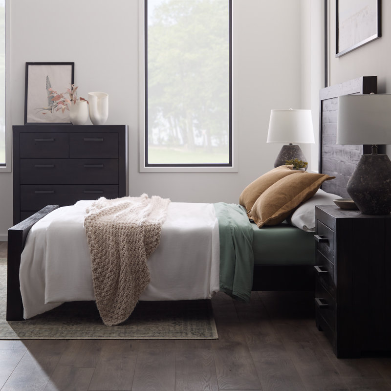 Amanjit Solid Wood Platform Bed, King