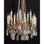 Lustre en cristal de roche empire russe clair, feuille d'or et plaque d'or