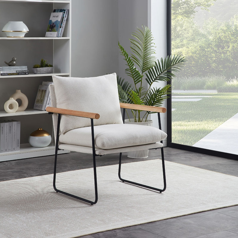 Accent Chair With Removable Cushion White