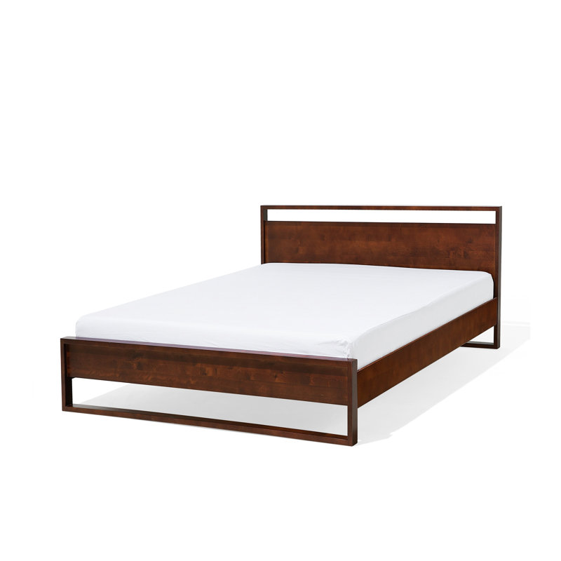 Giulia Solid Wood Bed, Walnut, European Kingsize (160 x 200 cm)