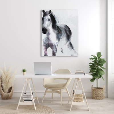 Portrait de cheval sauvage - peinture sur toile