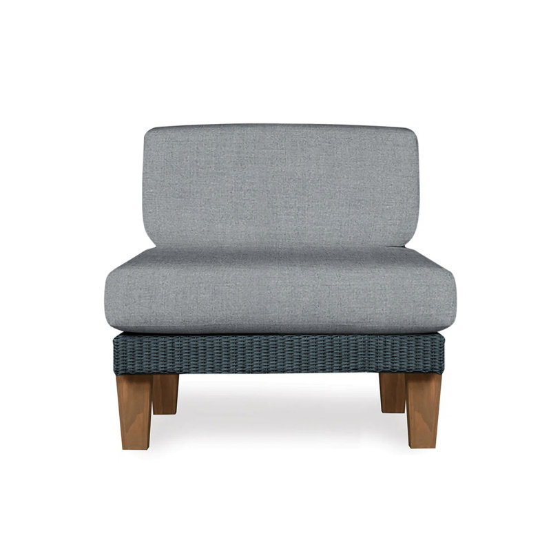Catalina Outdoor Teak Lounge Chair, Fife Aruba, Pewter