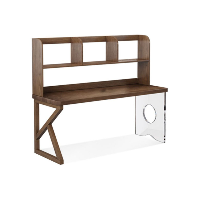 Nut-brown Rectangular Solid Wood Executive Desk, 53.15" H x 78.74" W x 23.62" D