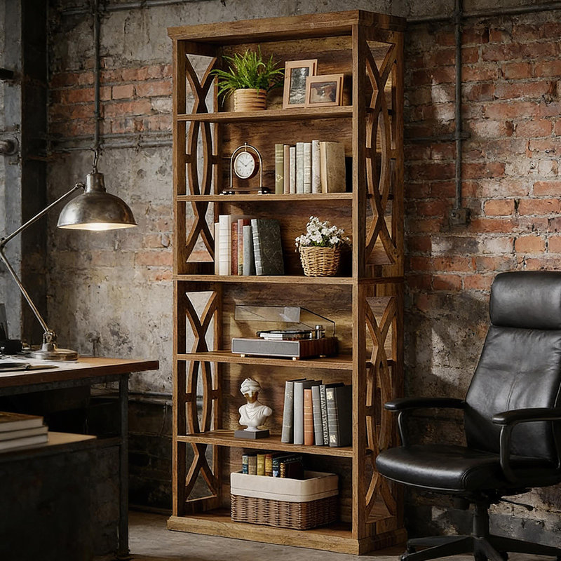 Classic Wooden Bookshelf,Elegant Display Shelves,Sturdy Freestanding Bookcase