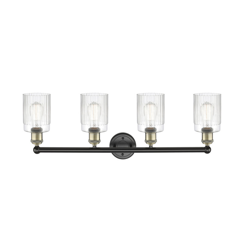 Kamena 4 - Light Dimmable Vanity Light, Clear, Black Antique Brass