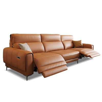 Orange Genuine Leather Standard Sofa cushion couch