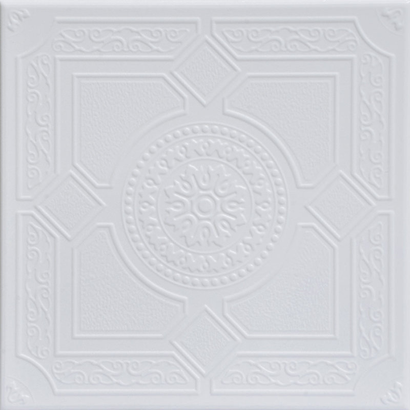 Carreau de plafond en polystyrène collé blanc ultra pur 1,63 pi x 1,63 pi (Behr)