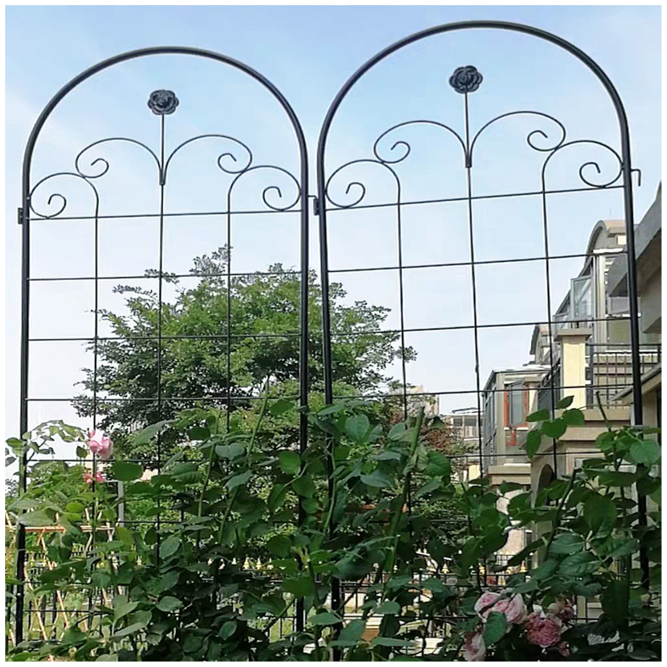 Red Barrel Studio® 2 Pack Metal Garden Trellis for Climbing Plants ...
