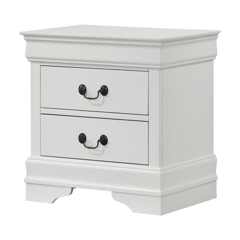 Table de chevet 2 tiroirs blanc