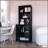 Stylish Black 2-Door Bookcase With Concealed Storage And Spacious Shelves, For Modern And Traditional Decor.-1632139779