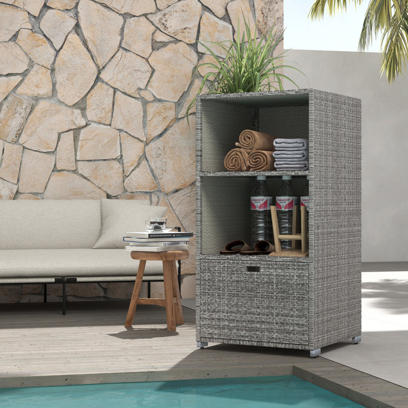 Porte-serviettes de piscine Outsunny Valet, Gris foncé