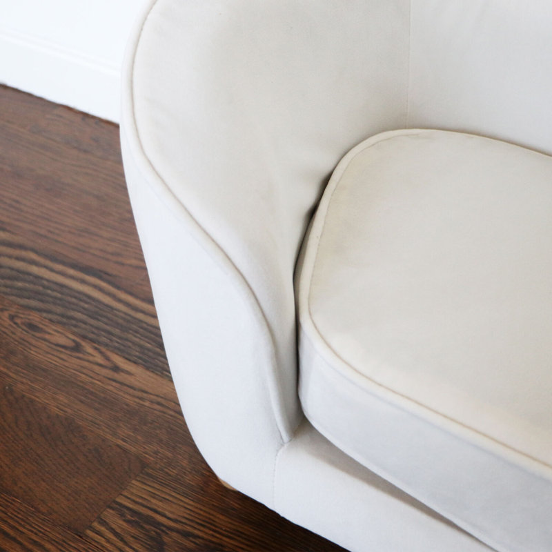 Cream Faux-Velvet Elevated Pet Sofa for Small Pets