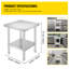 Table de préparation de cuisine commerciale en acier inoxydable 24 po x 24 po-133334966-133334970