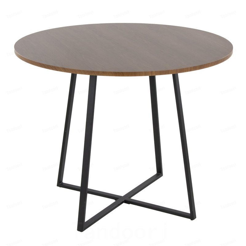 Contemporary Dining Table in Black Metal and Walnut Wood, Walnut