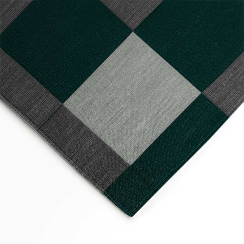 Tapis d'intérieur et d'extérieur à carreaux vert, Rectangulaire 3 pi x 5 pi