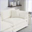 Canapé modulaire 2 places modulaire avec repose-pieds pour petits espaces | Chenille blanche neige