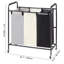 Panier à linge à 3 compartiments, chariot de tri du linge avec roulettes robustes et verrouillables pour le linge sale dans la buanderie ou la chambre, organisateur de rangement pour le linge sale