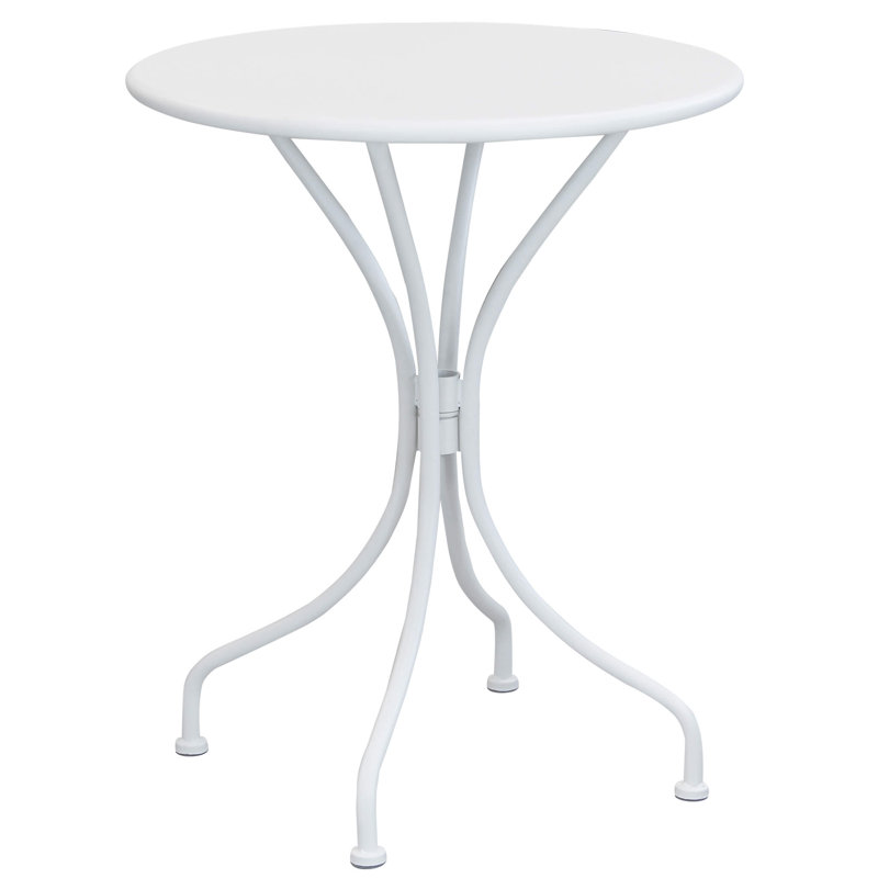Truett Round Metal Outdoor Dining Table , 60cm cm W 60cm cm D, White