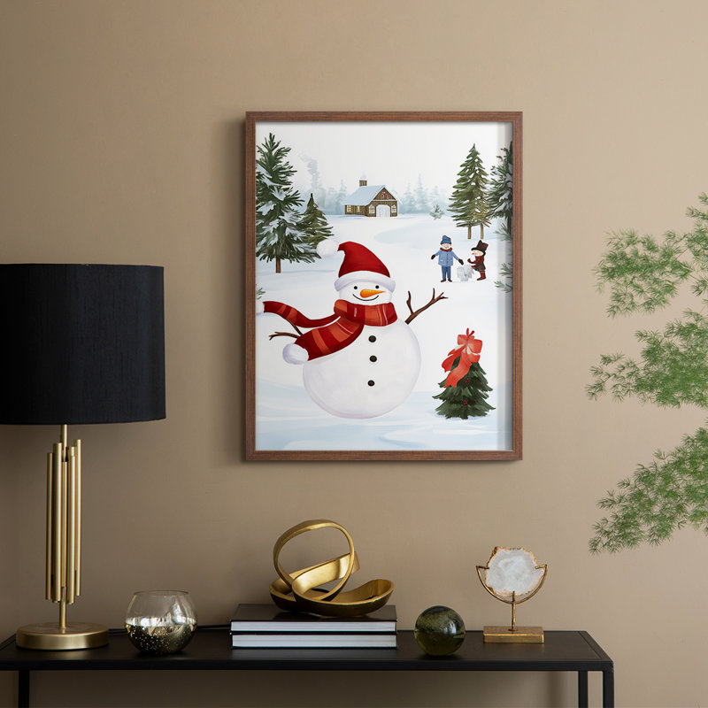 «Christmas Holiday Art» CECIX, reproduction d'art encadrée, Noyer, H 21 po x l 17 po
