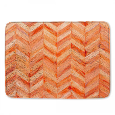 Orange Chevron Pattern Bath Mat