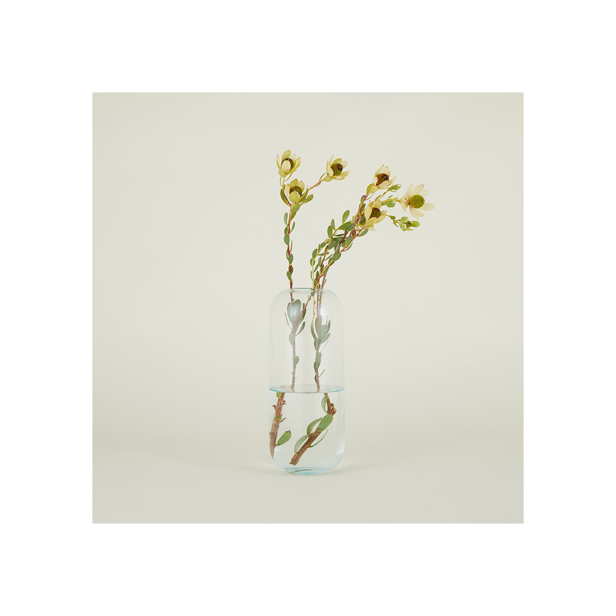 Aurora Handmade Glass Table Vase, Sky, 12.5" H x 5" W x 5" D