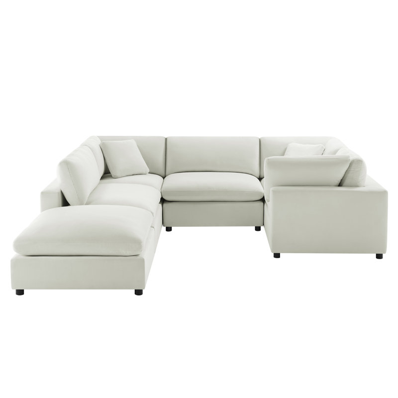 Vinessa Modular 6-Piece Sectional, Ivory Performance Polyester