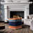 Lithonia Color Block Turkish Acrylic Upholstered Ottoman Pouf