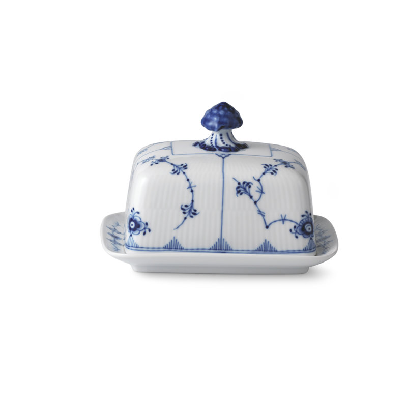 Royal Copenhagen Blue Fluted Plain Butter Dish