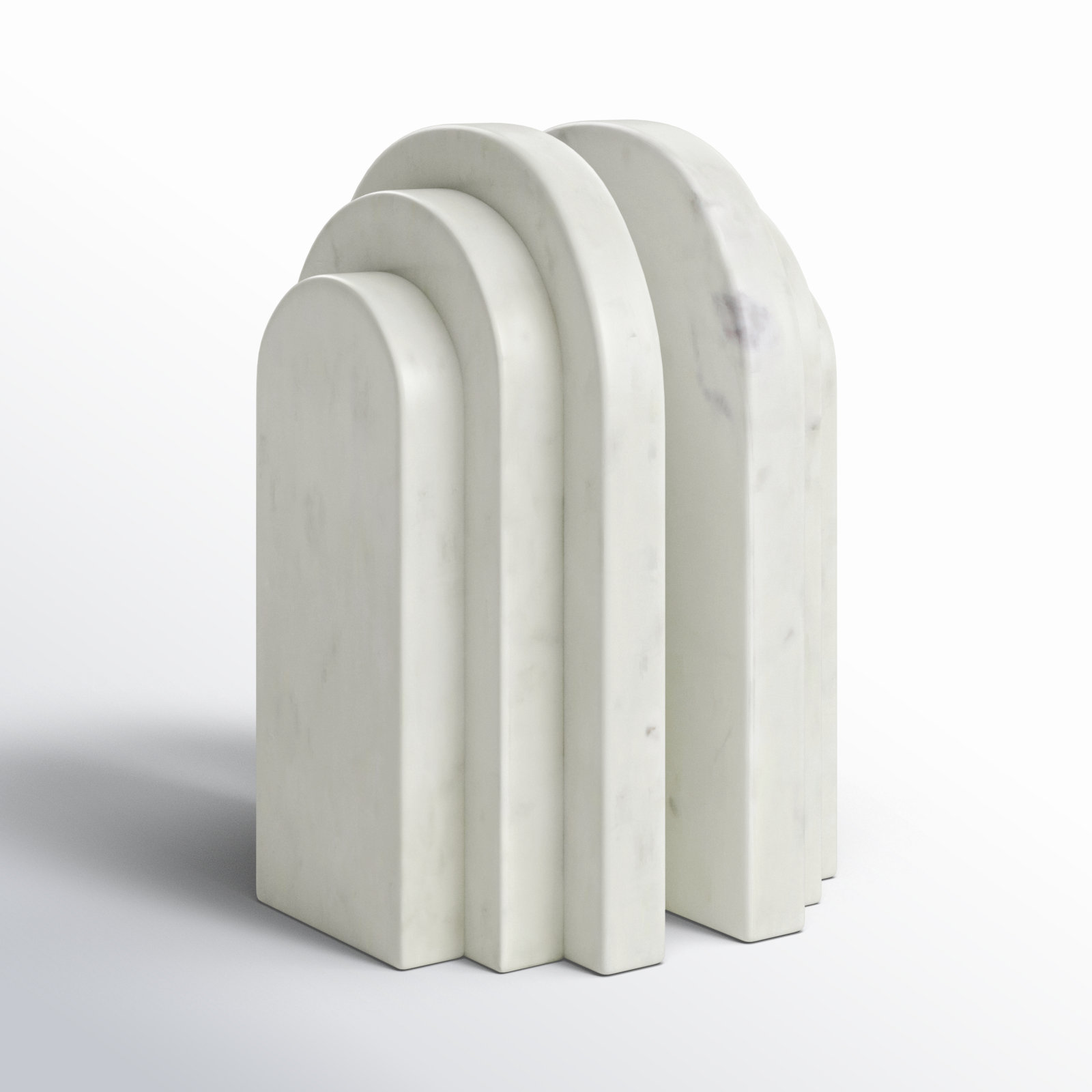 Abner Genuine Marble Decorative Bookends, White
