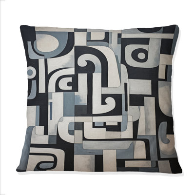 Garden Of Urban Groove Abstract Geometrics VII - Coussin décoratif à imprimé géométrique abstrait