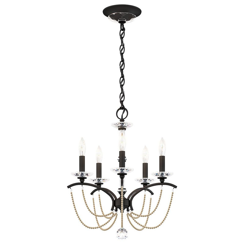 Priscilla 5 - Light Chandelier, Black/Bronze Pearl