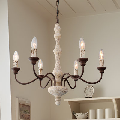 Lustre campagnard rétro 6 lumières Tolar Farmhouse 