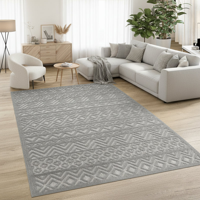 Jasahn Geometric Indoor / Outdoor Rug, Rectangle 2' x 3'4"
