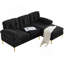Canapé modulaire moderne en L avec dossier et coussin amovibles, idéal pour le salon et la chambre à coucher confort et style