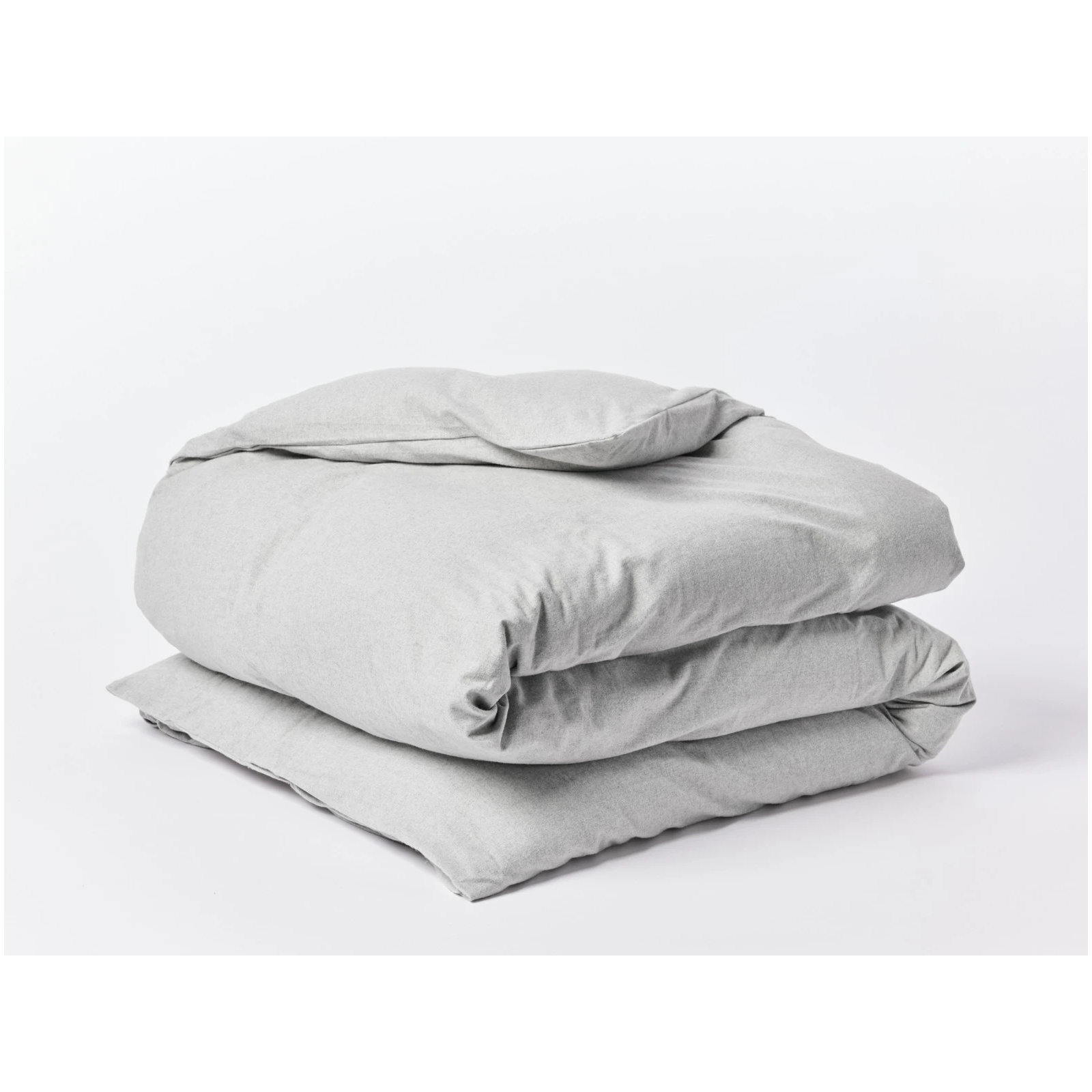 Cloud Cotton Flannel Duvet Cover, Twin Duvet Cover, Pale Gray Heather