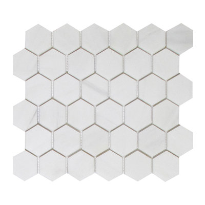 Soft Touch Hexagon 2" x 2" Mosaic Tile in White