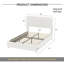 Structure de lit double Boucle avec tête de lit à hauteur réglable, lit plateforme moderne avec tête de lit courbée, lit plateforme élégant en tissu à profil bas Boucle, aucun sommier requis, assemblage facile, blanc-952500621