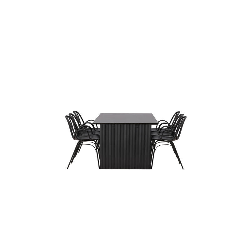 Lansdale 6 - Person Dining Set, Black, Black
