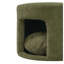 Repose-pieds vert en bois d'acacia avec coussin amovible pour animal de compagnie et coin caché