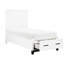 Lit plateforme simple avec rangement à finition blanche pour installation de meubles de chambre à coucher avec tiroirs à lattes