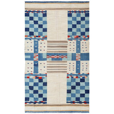 New Afghani Navajo Wool On Cotton 10'2" X 13'10" Ivory