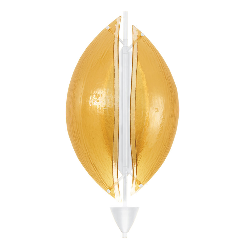 Embark LED Flush Mounted Sconce, Amber, White Lacquer