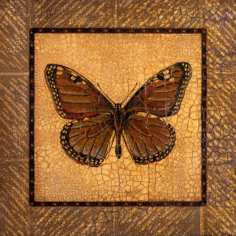 Papillon craquelé - monarque, H 36 po x l 36 po x P 1,25 po