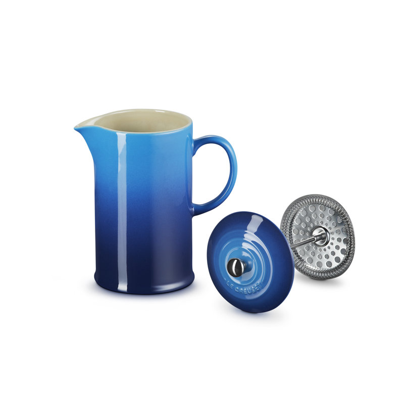 Le Creuset Stoneware Cafetiere with Metal Press, Azure