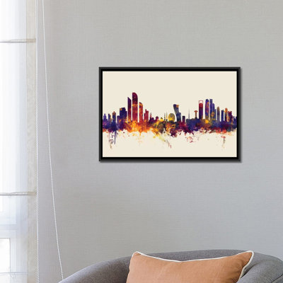 " Abu Dhabi, UAE On Beige " by Michael Tompsett